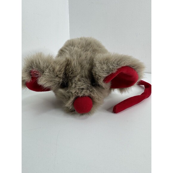 Vintage Mary Meyer Fat Mouse Red Ears Nose Long Tail Plush Stuffed Animal - Picture 1 of 9